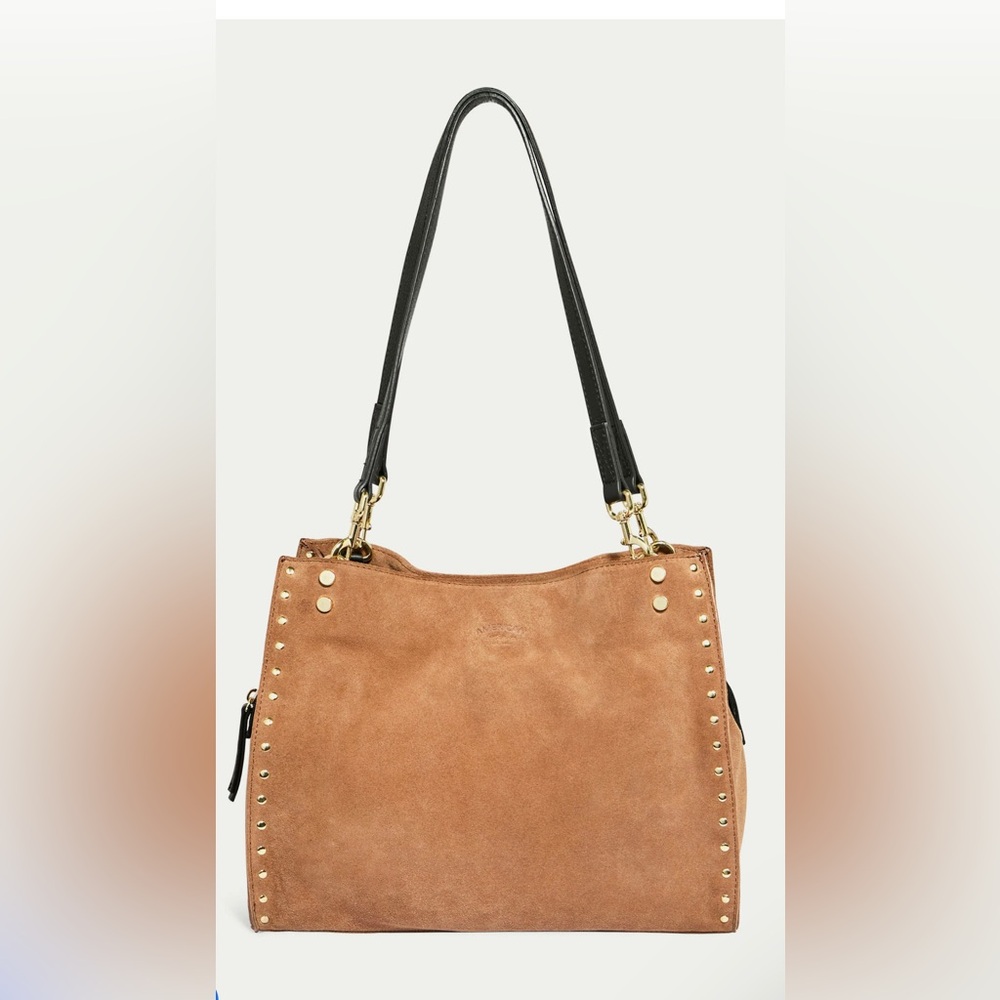 Lenox Studded Triple Entry Satchel .America Leather Co .